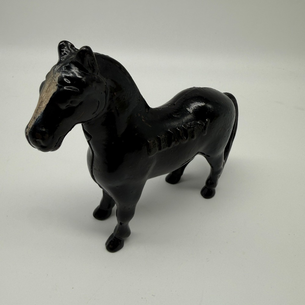 Vintage‎ Cast Iron Black Beauty Horse Coin Bank – Arcade Mfg Still Bank